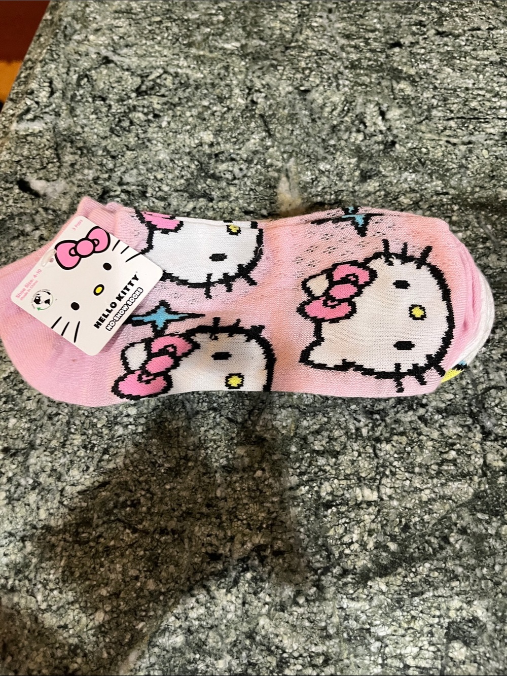 Hello Kitty Pink and White Ankle Socks